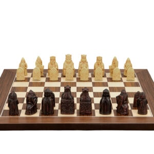 Dal Rossi Italy Isle of Lewis Chess Set on a Palisander / Maple Chess board 40cm