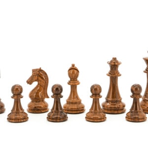 Dal Rossi Italy Chess Set Mahogany Maple Flat Board 50cm, Brown and Box Wood Grain Finish 110mm Chess Pieces