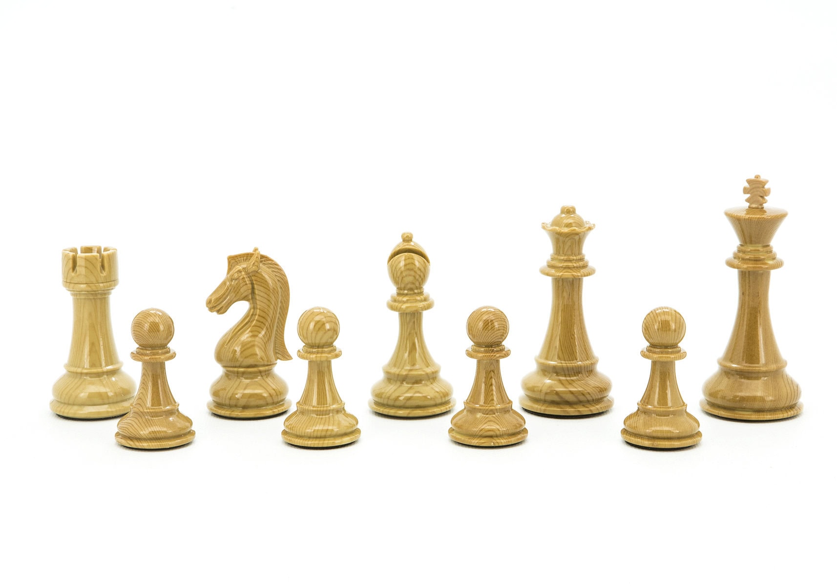 Dal Rossi Italy Brown and Box Wood Grain Finish 110mm Chess Pieces ONLY