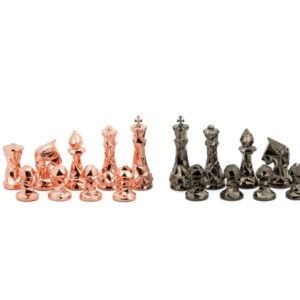 Dal Rossi Diamond-Cut Copper & Bronze Chessmen Chess Pieces 85mm