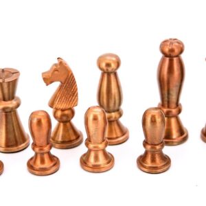 Dal Rossi Italy Chess Set Carbon Fibre Finish 20″ With Compartments, With Copper & Silver Weighted Metal Chess Pieces 85mm pieces