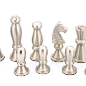 Dal Rossi Italy Chess Set Mahogany Finish 18" With two Drawers, With Copper & Silver Weighted Metal 85mm Chess Pieces