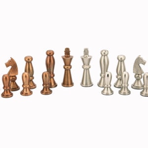 Dal Rossi Italy, Metal Copper and Silver Chessmen ONLY 85mm