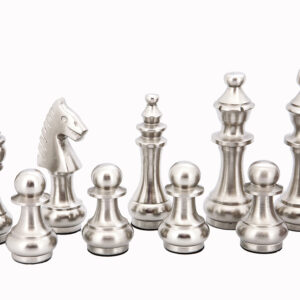 Dal Rossi Italy Chess Set Flat Black/Erable Board 50cm, With Copper & Silver Weighted Metal 100mm Chess Pieces