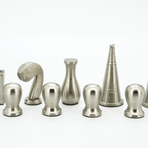 Dal Rossi Italy Chess Pieces Metal Dark Titanium and Silver 90mm Chessmen ONLY
