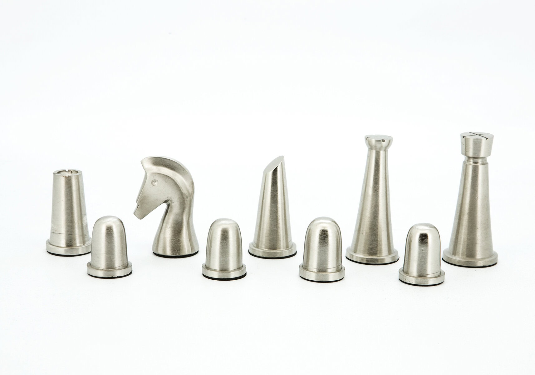 Dal Rossi Italy Chess Set Palisander / Maple Flat Board 40cm, With Metal Dark Titanium and Silver chessmen 85mm