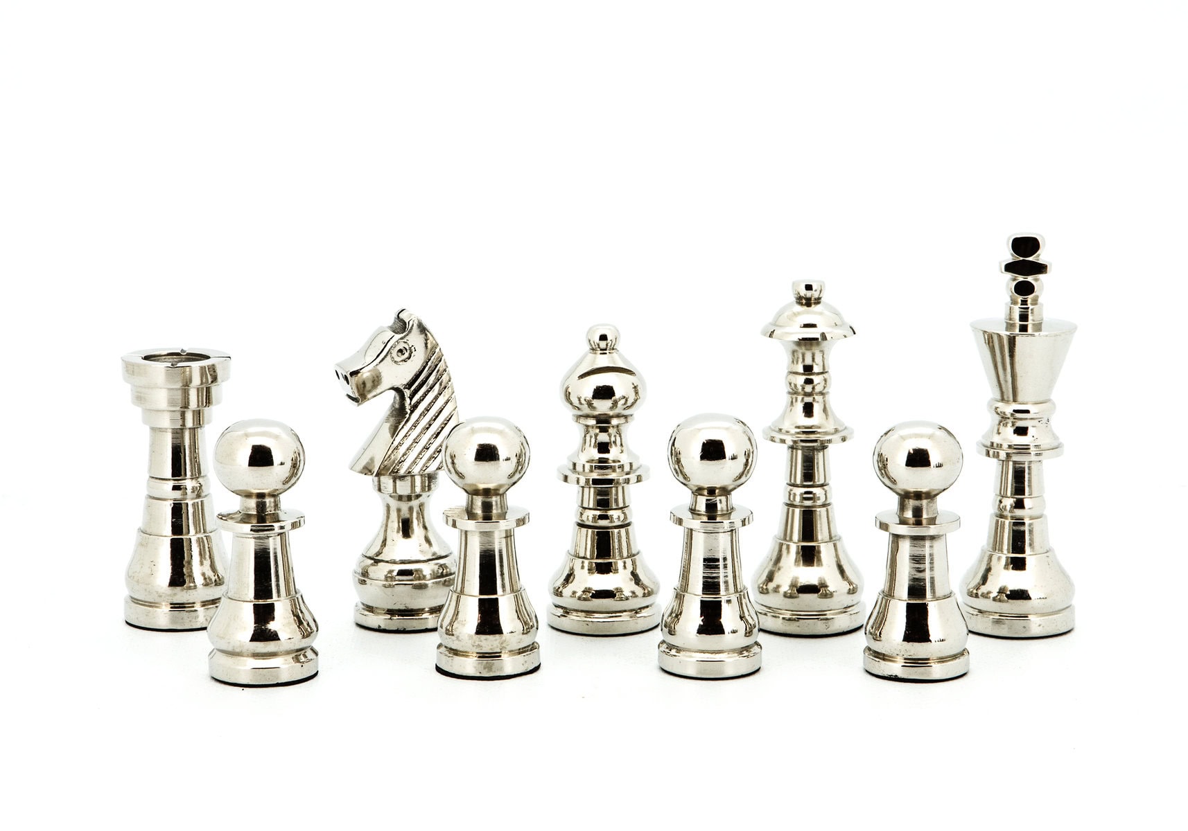 Dal Rossi Italy Chess Set Palisander / Maple Flat Board 50cm, With Metal Dark Titanium and Silver chessmen 115mm