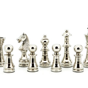 Dal Rossi Italy Chess Pieces Metal Dark Titanium and Silver 115mm Chessmen ONLY