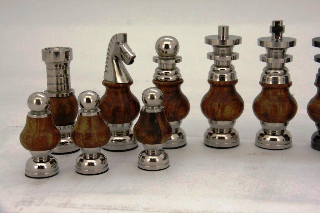 Dal Rossi Italy, Staunton Large Metal and Wood Chessmen ONLY