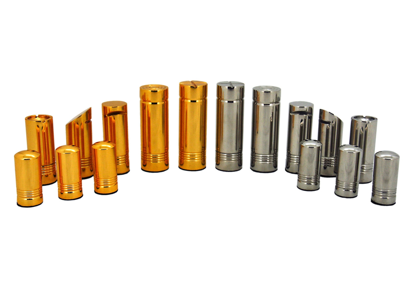 Dal Rossi Italy, Modern Gold and Silver Chess Set Chessmen 75mm