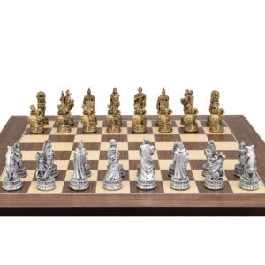 Dal Rossi Italy Roman Chessmen  on a Palisander / Maple, 50cm Chess Board