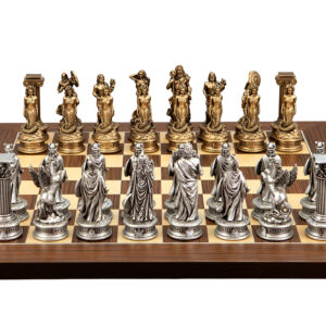 Dal Rossi Italy European Warriors on a Palisander / Maple, 40cm Chess Board