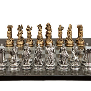 Dal Rossi Italy European Warriors on a Carbon Fibre Finish, 40cm Chess Board