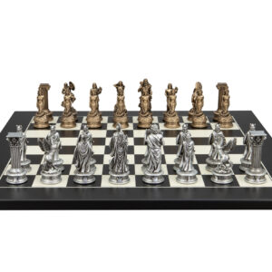 Dal Rossi Italy European Warriors on a Black / Erable, 50cm Chess Board