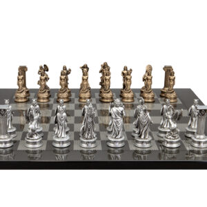 Dal Rossi Italy European Warriors on a Carbon Fibre Finish, 50cm Chess Board