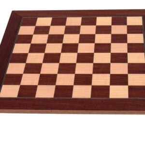 Dal Rossi Italy, Black and White with Copper and Gun Metal Gray Tops and Bottoms Chessmen on a Palisander and Maple 50cm