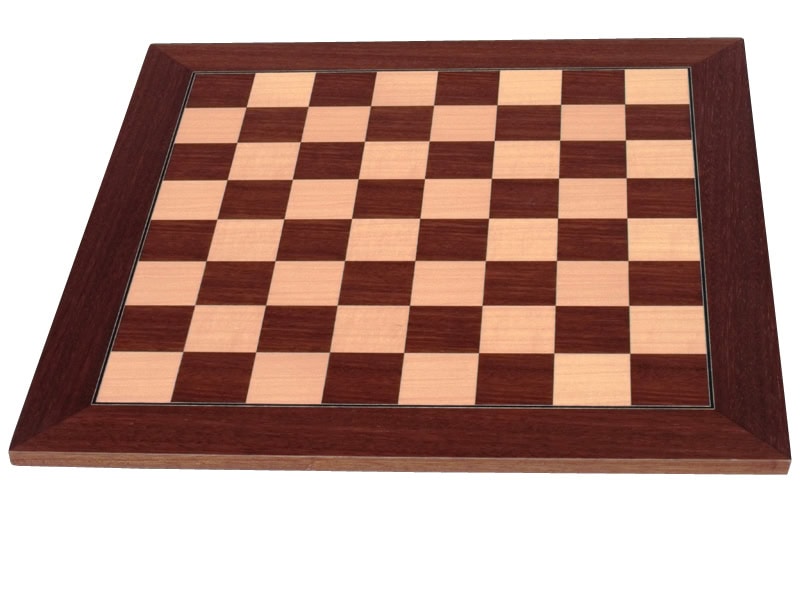 Dal Rossi Italy, Black and White with Copper and Gun Metal Gray Tops and Bottoms Chessmen on a Palisander and Maple 50cm