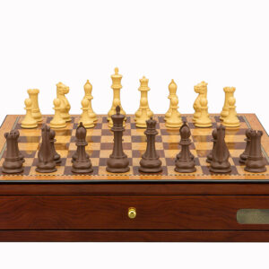 Dal Rossi Italy Chess Set Mahogany Finish 18", With Queens Gambit Chessmen 90mm