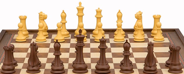 Dal Rossi Italy Chess Set Walnut Finish 20″ With Two Drawers, Queen Gambit Chessmen 90mm
