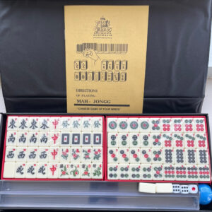 Travel Mahjong in a black vinyl case with Racks