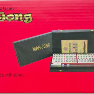Travel Mahjong in a black vinyl case with Racks