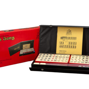 Travel Mahjong in a black vinyl case with Racks