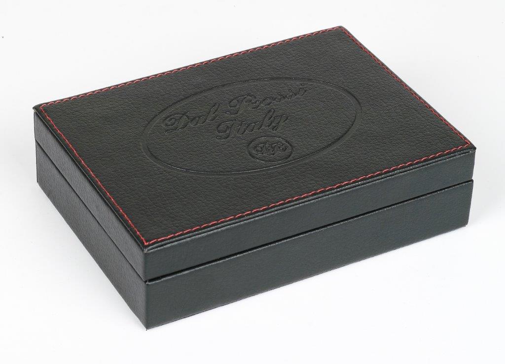 Dal Rossi card box Black PU Leather with 2 packs of Playing cards