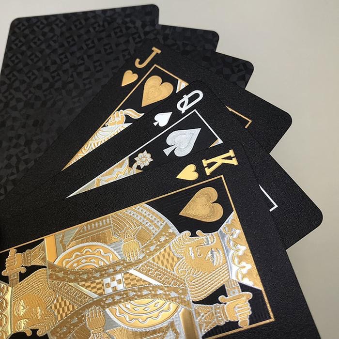 Dal Rossi Italy Luxury Black Playing Cards and Gold & Silver Plated writing. DISPLAY OF 10