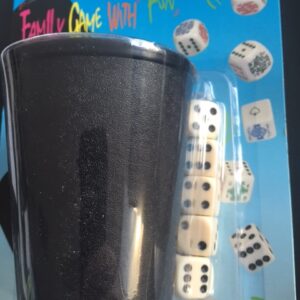 Dice - Cup with 5 dice, black