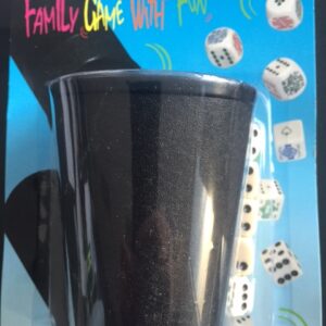 Dice - Cup with 5 dice, black