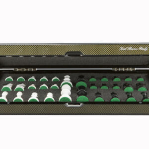 Dal Rossi Carbon Fibre Finish Folding Chess Set, 16"