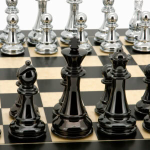 Dal Rossi Italy Silver and Black Weight Chess pieces110mm Chess Pieces ONLY