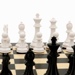 Dal Rossi Italy Chess Set, 50cm Board With Black & White Weighted Chess Pieces (101mm)