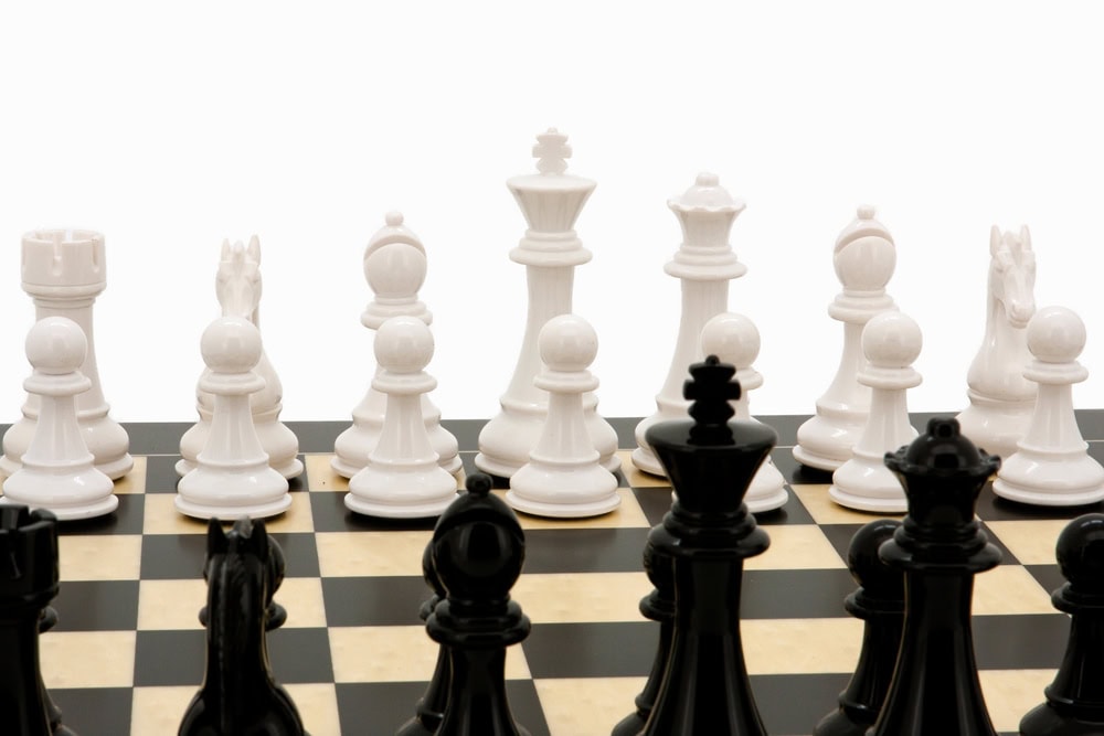 Dal Rossi Italy Chess Set, 50cm Board With Black & White Weighted Chess Pieces (101mm)