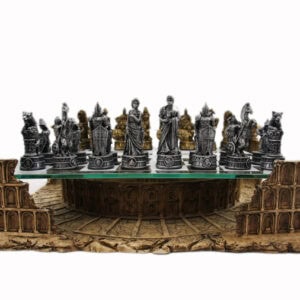 Dal Rossi Italy, Roman Colosseum Chest Set in Polyresin and Glass Board