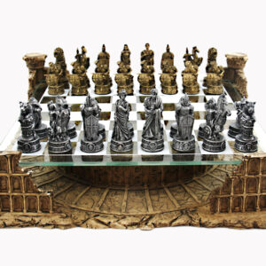 Dal Rossi Italy, Roman Colosseum Chest Set in Polyresin and Glass Board