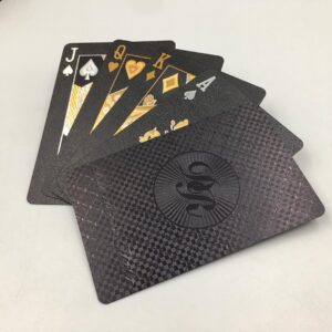 Dal Rossi Italy Luxury Black Playing Cards and Gold & Silver Plated writing. DISPLAY OF 10