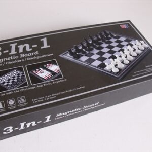 Magnetic Games - 3 in 1 Magnetic Chess/Checkers 10"