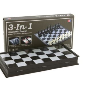 Magnetic Games - 3 in 1 Magnetic Chess/Checkers 12.5"
