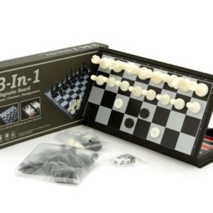 Magnetic Games - 3 in 1 Magnetic Chess/Checkers 12.5"