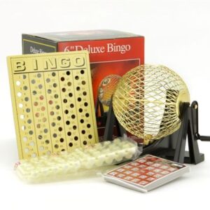 Bingo Sets - Bingo, deluxe set, metal cage, 75 balls 6'