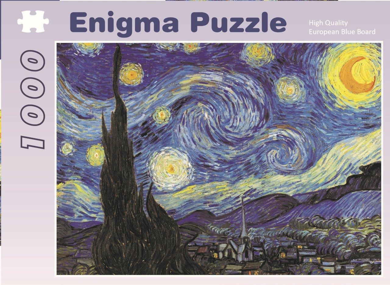 Enigma Brand 1000pc Jigsaw - The Starry Night (Made From 100% High Quality European Blue Board From Holland)