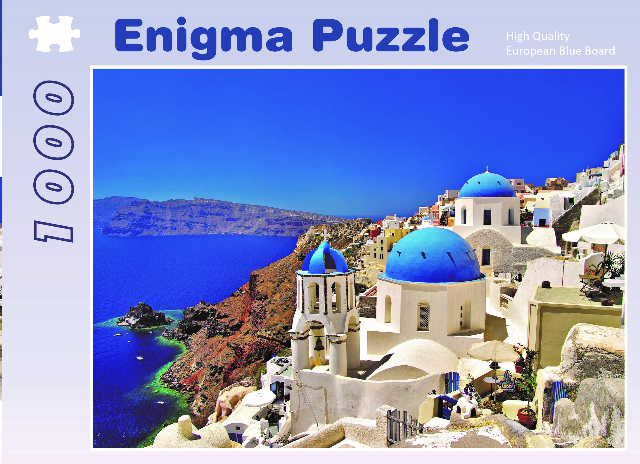 Enigma Brand 1000pc Jigsaw - Santorini (Made From 100% High Quality European Blue Board From Holland)