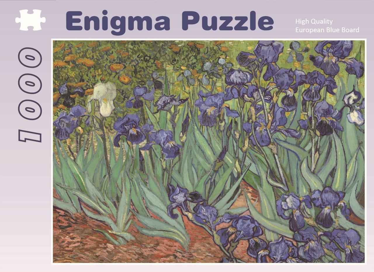 Enigma Brand 1000pc Jigsaw - Irises (Made From 100% High Quality European Blue Board From Holland)