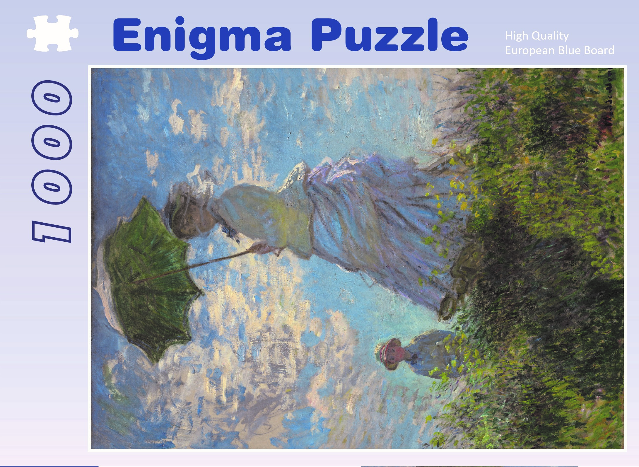 Enigma Brand 1000pc Jigsaw - Femme a l'ombrelle (Made From 100% High Quality European Blue Board From Holland)