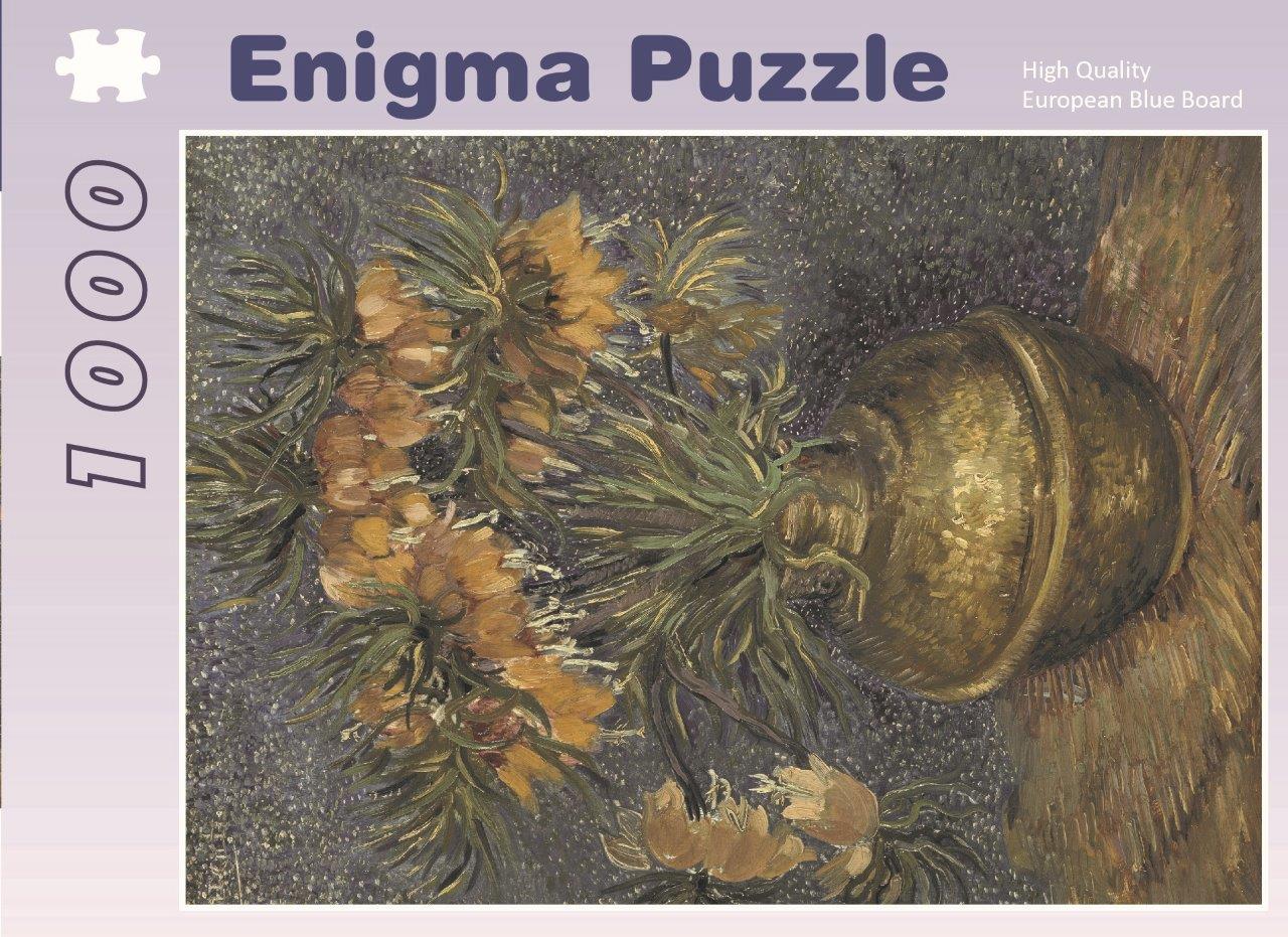 Enigma Brand 1000pc Jigsaw - Imperial Fritillaries in a Copper Vase (Made From 100% High Quality European Blue Board From Holland)
