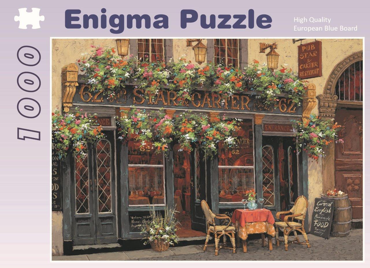 Enigma Brand 1000pc Jigsaw - Romantic Café (Made From 100% High Quality European Blue Board From Holland)