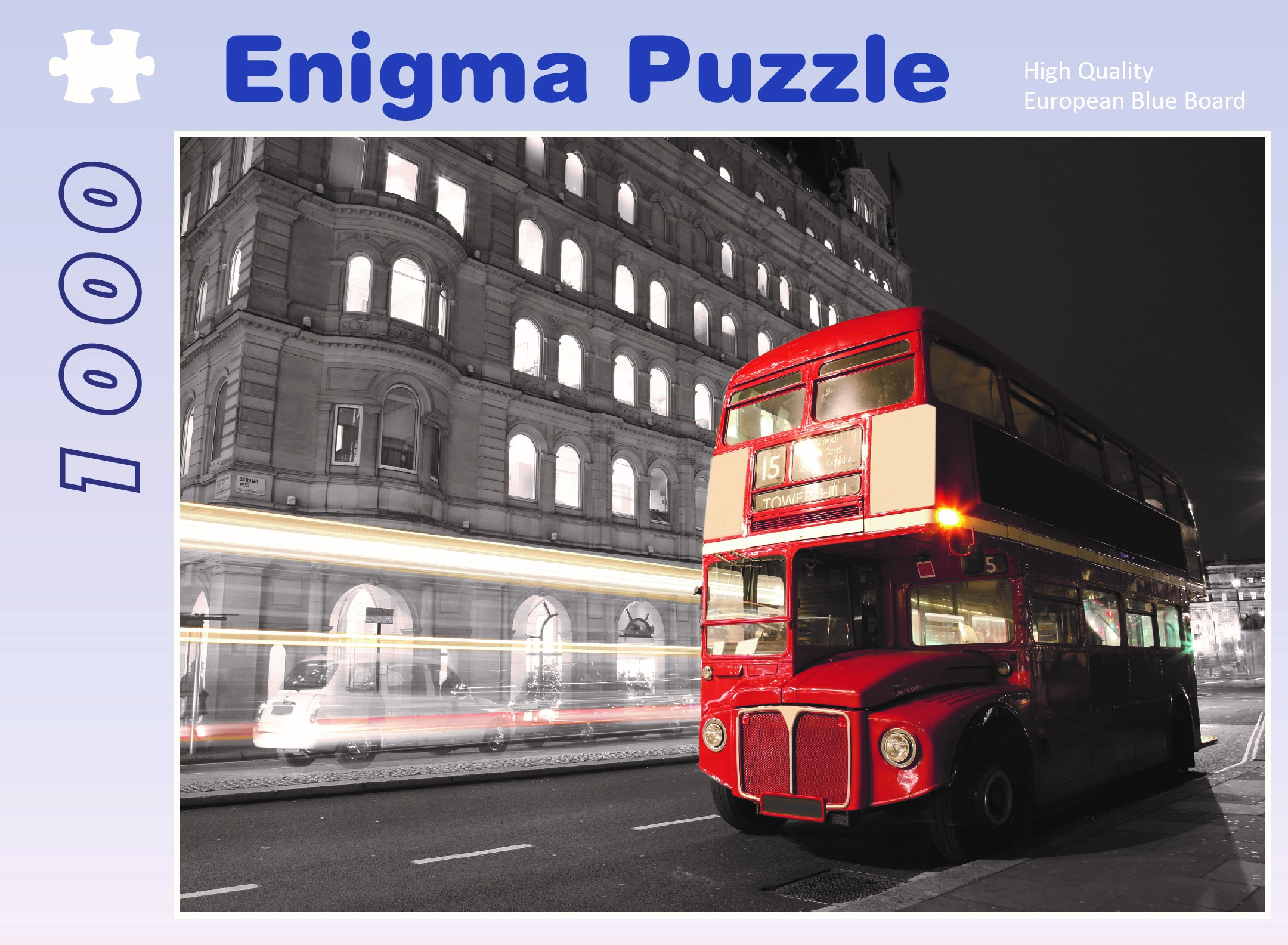 Enigma Brand 1000pc Jigsaw - London Bus (Made From 100% High Quality European Blue Board From Holland)