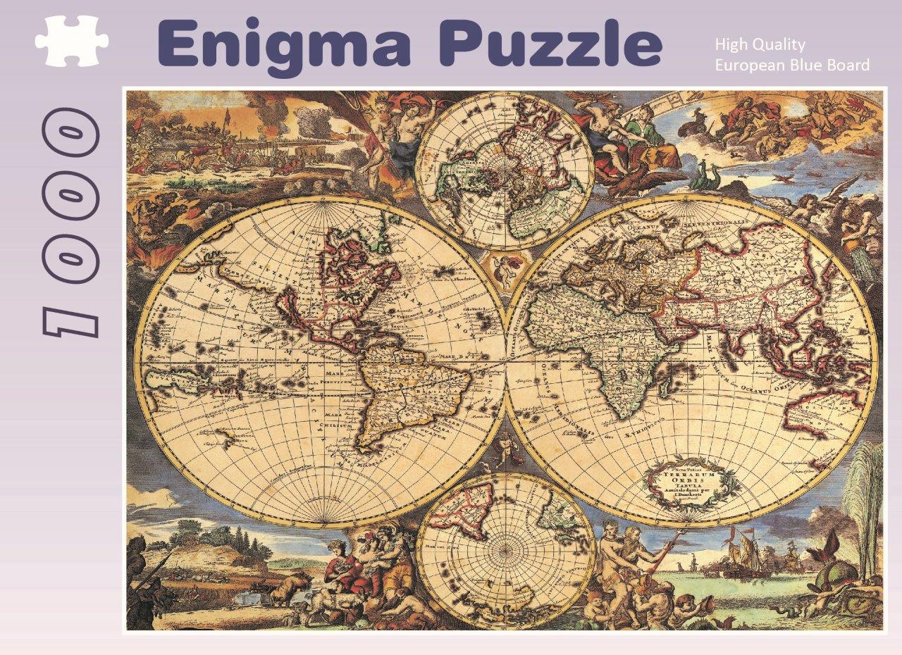 Enigma Brand 1000pc Jigsaw - The World Map (Made From 100% High Quality European Blue Board From Holland)