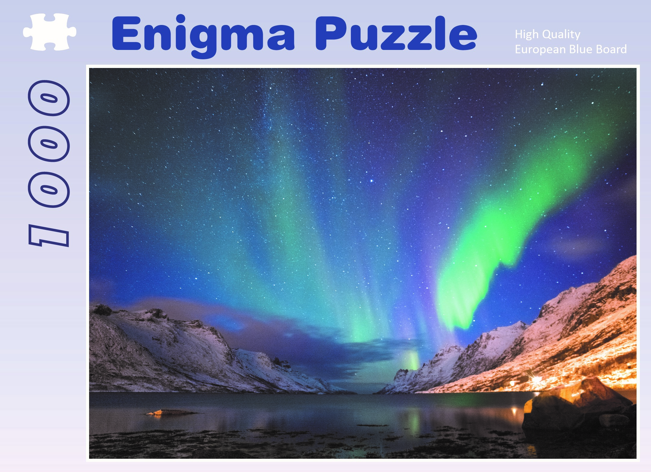 Enigma Brand 1000pc Jigsaw - Aurora Borealis (Made From 100% High Quality European Blue Board From Holland)